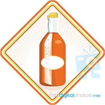 Orange Soda Bottle Diamond Retro Stock Image