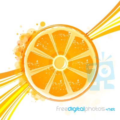 Orange With Wave Stock Image