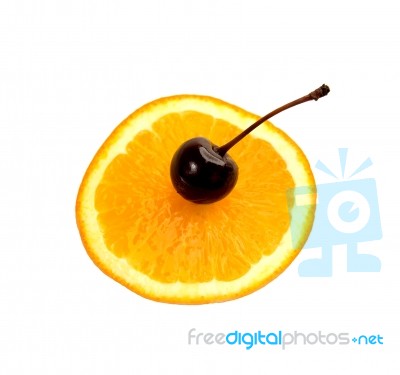 Orange&cherry Stock Photo