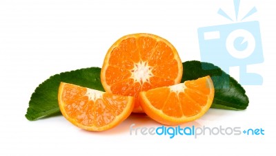 Oranges Fruit Isolated On A White Background Stock Photo