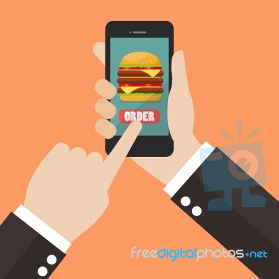 Order Fast Food Online Stock Image