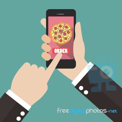 Order Pizza Online Stock Image