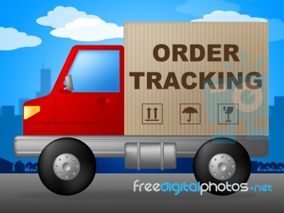 Order Tracking Shows Logistic Trace And Shipping Stock Image