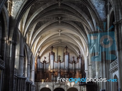 Organ In The Cathedral Of St Andrew In Bordeaux Stock Photo