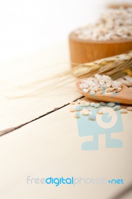 Organic Barley Grains Stock Photo