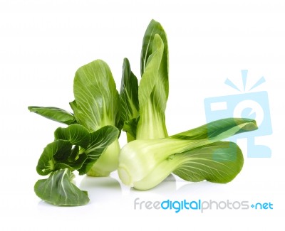 Organic Bok Choy Isolated On White Background Stock Photo