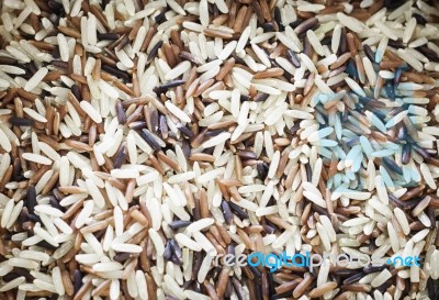 Organic Dry Multi Grain Rice Background Stock Photo