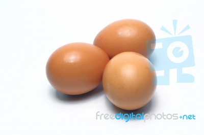 Organic Eggs. Organic Food In Thailand.white Background Stock Photo