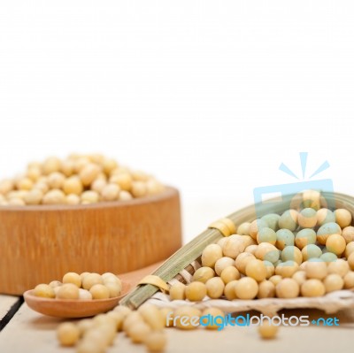 Organic Soya Beans Stock Photo