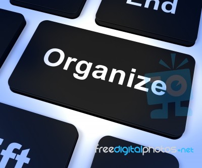 Organize Computer Key Showing Managing Online Stock Image