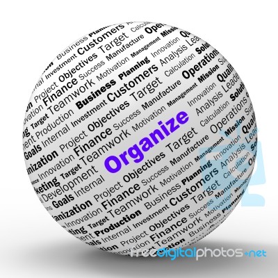 Organize Sphere Definition Shows Structured Files Or Management Stock Image