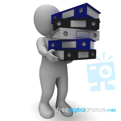 Organizing Clerk Carrying Organized Records Stock Image