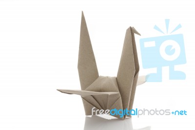 Origami Bird By Recycle Paper Craft Stock Photo