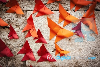 Origami Birds Stock Photo