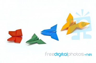 Origami On White Stock Photo