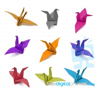 Origami Paper Birds Stock Image