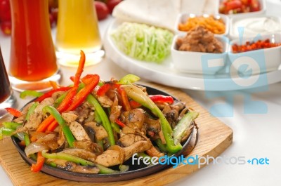 Original Fajita Sizzling Hot  On Iron Plate Stock Photo