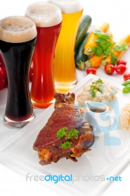 Original German Bbq Pork  Knuckle Stock Photo