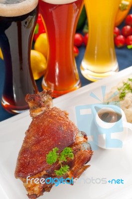 Original German Bbq Pork  Knuckle Stock Photo