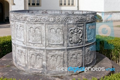 Ornamental Fountain At St Fagans National History Museum Stock Photo