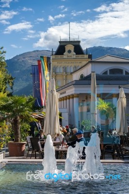 Ornamental Fountain In Bad Ischl Stock Photo