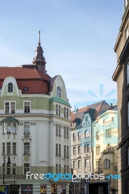 Ornate Apartment Blocks In Prague Stock Photo