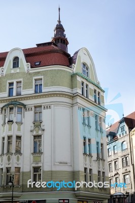 Ornate Apartment Blocks In Prague Stock Photo