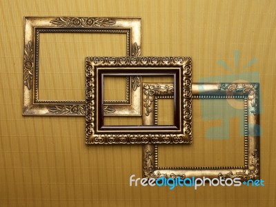 Ornate Gold Picture Frames Stock Photo