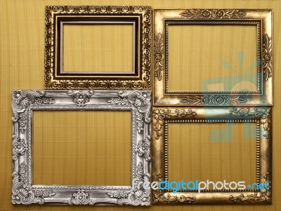 Ornate Gold Picture Frames Stock Photo