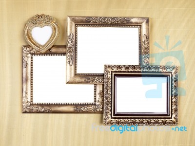 Ornate Gold Picture Frames Stock Photo