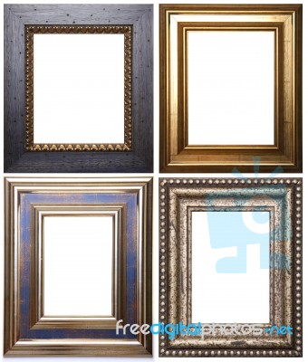 Ornate Gold Picture Frames Stock Photo