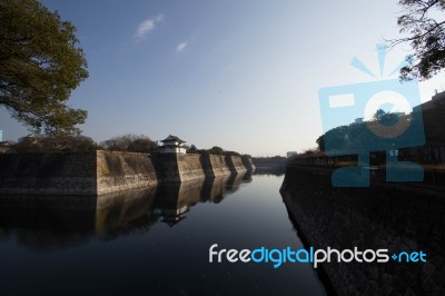 Osaka Wall Castle Stock Photo