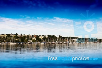 Oslo Yacht Club City Background Stock Photo