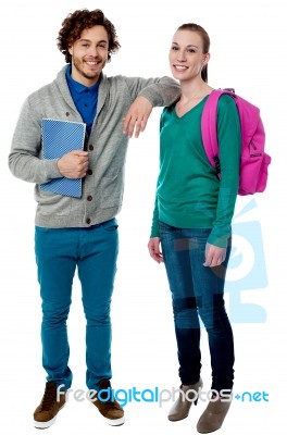 Our First Day To College Stock Photo