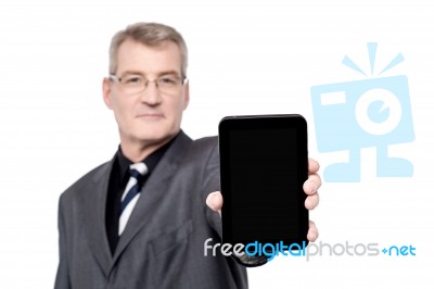 Our New Tablet To The Market Stock Photo