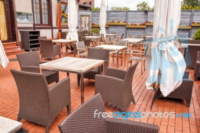 Outdoor Cafe Tables Stock Photo