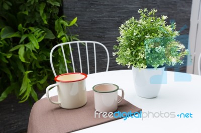 Outdoor Coffee Table Stock Photo