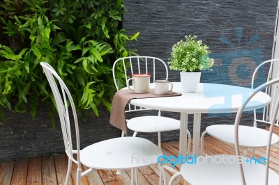 Outdoor Coffee Table Stock Photo