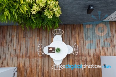 Outdoor Coffee Table Stock Photo