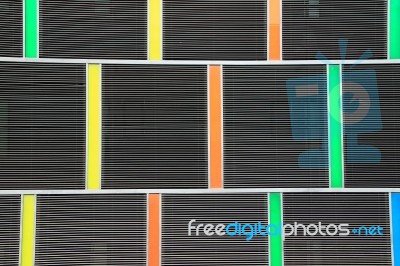 Outdoor Color Strip Blinds Stock Photo