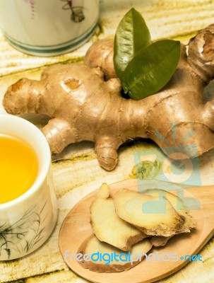 Outdoor Ginger Tea Shows Beverages Refreshment And Organic Stock Photo