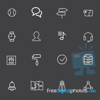 Outline Icon Set For Graphic Design  Illustration Eps 10 Stock Image