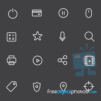 Outline Icon Set For Graphic Design  Illustration Eps 10 Stock Image