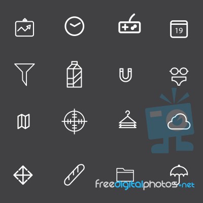 Outline Icon Set For Graphic Design  Illustration Eps 10 Stock Image