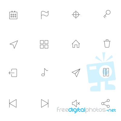 Outline Icon Set For Graphic Design  Illustration Eps 10 Stock Image