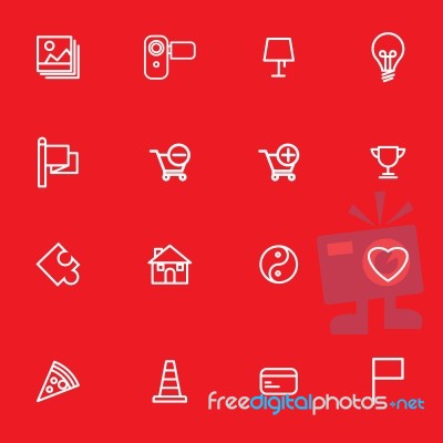 Outline Icon Set For Graphic Design  Illustration Eps 10 Stock Image