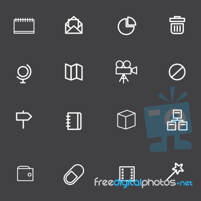 Outline Icon Set For Graphic Design  Illustration Eps 10 Stock Image