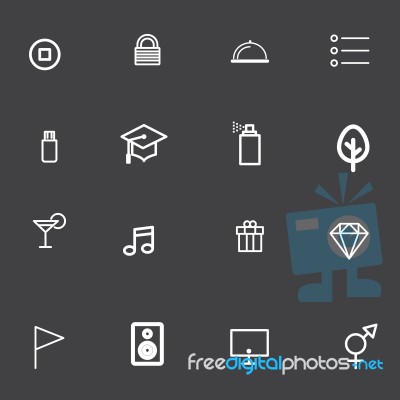 Outline Icon Set For Graphic Design  Illustration Eps 10 Stock Image