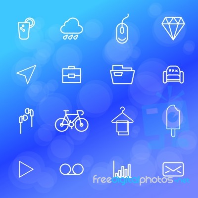 Outline Icon Set  Illustration Eps 10 Stock Image