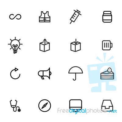 Outline Icon Set  Illustration Eps 10 Stock Image